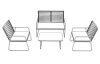 Zahradný set nábytku Lesja (4-dielny)