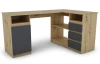 Rohový písací stôl Carlos, dub artisan/grafit