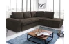 Rohová sedacia súprava Eddi, tmavo hnedá espresso látka, pravý roh