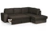 Rohová sedacia súprava Eddi, tmavo hnedá espresso látka, pravý roh