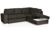 Rohová sedacia súprava Eddi, tmavo hnedá espresso látka, pravý roh