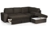 Rohová sedacia súprava Eddi, tmavo hnedá espresso látka, pravý roh