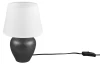 Stolová lampa Abby, antický nikel/biela látka