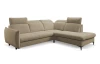 Rohová sedacia súprava Glow, svetlo hnedá látka, pravý roh