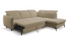 Rohová sedacia súprava Glow, svetlo hnedá látka, pravý roh