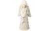 Vianočná dekorácia Anjel s vrkočmi, biela/sivá