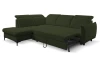 Rohová sedacia súprava Glow, fľaškovo zelená látka, ľavý roh