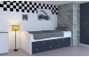 Rozkladacia posteľ Patrik Color 90x200 cm, biela/antracit