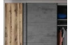 Šatníková skriňa Sarnia, 312 cm, zrubová dosky / tmavý betón