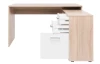 Rohový písací stôl London, dub sonoma/biela