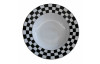 Hlboký tanier 22 cm Basic Karos, čierno-biela šachovnica