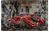 Kovový obraz na stenu Červený veterán 60x40 cm, vintage