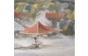 Ručne maľovaný obraz Romantika 150x50 cm, výrazná štruktúra