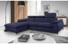 Rohová sedacia súprava Scala, tmavo modrá látka, ľavý roh