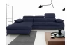 Rohová sedacia súprava Scala, tmavo modrá látka, ľavý roh