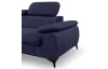 Rohová sedacia súprava Scala, tmavo modrá látka, ľavý roh