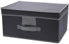 Úložný box s vekom 39x29 cm, tmavo šedá látka