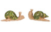 Dekoračná soška Keramický zelený slimák, mix 2 druhov