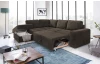 Rohová sedacia súprava Eddi, tmavo hnedá espresso látka, ľavý roh