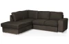Rohová sedacia súprava Eddi, tmavo hnedá espresso látka, ľavý roh