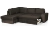 Rohová sedacia súprava Eddi, tmavo hnedá espresso látka, ľavý roh