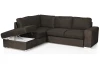 Rohová sedacia súprava Eddi, tmavo hnedá espresso látka, ľavý roh