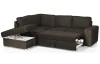 Rohová sedacia súprava Eddi, tmavo hnedá espresso látka, ľavý roh