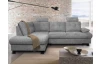 Rohová sedačka Roxy, holubia šedá látka, ľavý roh