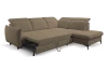 Rohová sedacia súprava Glow, stredne hnedá látka, pravý roh