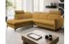 Rohová sedacia súprava Glow, žltá látka, ľavý roh