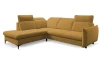 Rohová sedacia súprava Glow, žltá látka, ľavý roh