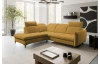 Rohová sedacia súprava Glow, žltá látka, ľavý roh