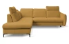 Rohová sedacia súprava Glow, žltá látka, ľavý roh