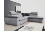 Rohová sedacia súprava Viera, svetlo šedá tkanina, pravý roh