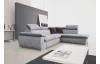 Rohová sedacia súprava Viera, svetlo šedá tkanina, pravý roh