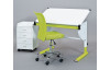 Polohovateľný písací stôl Cetrix, zelený/biely