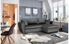 Rohová sedacia súprava Logan, oceľovo šedá