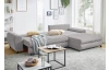 Rohová sedacia súprava Yoko, svetlo šedá látka