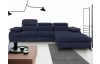 Rohová sedacia súprava Scala, tmavo modrá látka, pravý roh