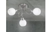 Stropné LED osvetlenie Freddy, matný nikel/biela, 3 svietidlá