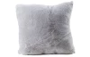 Dekoračný vankúš Laza 45x45 cm, strieborný, imitácia králičej kožušiny