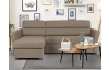Rohová sedacia sú prava Flavia, svetlo hnedá látka,ľavý roh