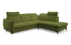 Rohová sedacia súprava Glow, zelená fresh látka, pravý roh