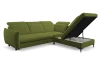 Rohová sedacia súprava Glow, zelená fresh látka, pravý roh