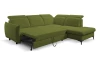 Rohová sedacia súprava Glow, zelená fresh látka, pravý roh