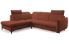 Rohová sedacia súprava Glow, terakota látka, ľavý roh
