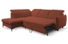 Rohová sedacia súprava Glow, terakota látka, ľavý roh