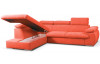 Rohová sedacia súprava Viera, oranžová látka, ľavý roh