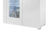 Vysoká komoda s presklením Enrique, biela lesk