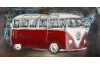 Kovový obraz na stenu Červený Volkswagen 80x40 cm, vintage